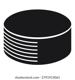 Stack of compact discs on white background music storage media icon
