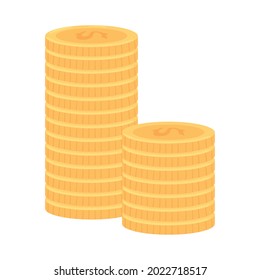 stack of conis money icon isolated