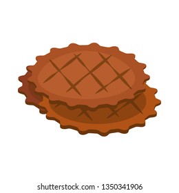 Stack of cookies. Snack, biscuit, waffle. Vector illustration can be used for topics like bakery, pastry, coffee break