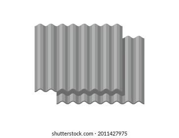 Stack of corrugated tin. Simple flat illustration.