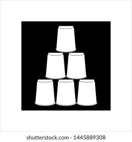 Stack Cups Icon, Cup Stacking Vector Art Illustration