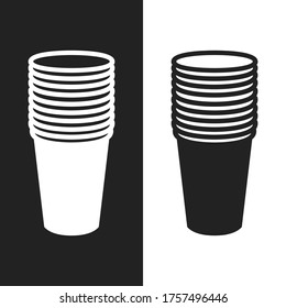 Stack of Cups Icon, Cup Icon, UI Flat Design Vector Illustration Background