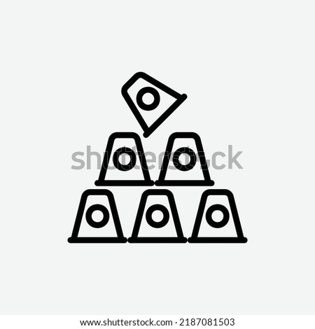  stack cups icon, isolated amusement park outline icon in light grey background, perfect for website, blog, logo, graphic design, social media, UI, mobile app