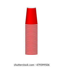 Stack Of Cups In Red Design