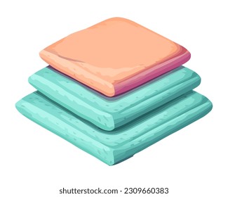 Stack of cushions soft comfort icon isolated