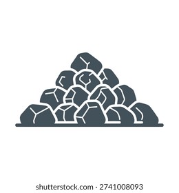 Stack of dark gray coal rocks