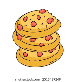 Una pila de deliciosas galletas, postre, panadería y dulces Vector