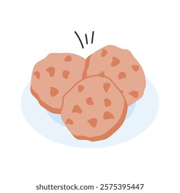 A stack of delicious cookies, dessert, bakery, and sweets vector