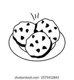 A stack of delicious cookies, dessert, bakery, and sweets vector