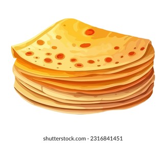 Stack of delicious tortillas icon isolated