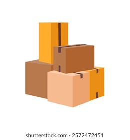 Stack of Delivery Boxes, Delivery Service illustration