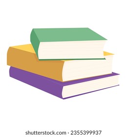 stack of different books. Flat design. vector illustration. concepts of education, book exchange, shop and library.