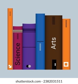 Stack of different books. Vivid images, metaphor for education, obtaining new knowledge, selfdevelopment. Library, literature, poems, stories. Pile of books. Cartoon isometric vector illustration