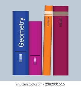 Stack of different books. Vivid images, metaphor for education, obtaining new knowledge, selfdevelopment. Library, literature, poems, stories. Pile of books. Cartoon isometric vector illustration