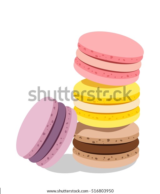 Stack Different French Cookies Macaroons Macarons Stock Vector (Royalty ...