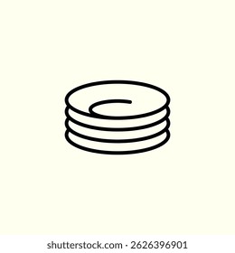 Stack of dinner plates. Dinner plates stack icon. Clean dishes. Restaurant. Serving table. Vector
