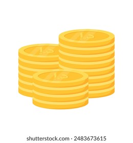 Stack of Dirham UAE money coins vector illustration for business and finance element isolated on transparent background