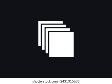 Stack of documents icon and symbol vector illustration template on black background.