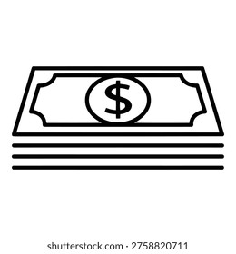 Stack of dollar bills currency money