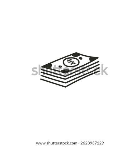 Stack of Dollar Bills Icon, Hand-drawn Style