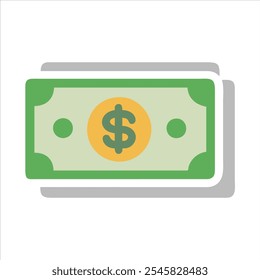 Stack of Dollar Bills Icon  Vector Illustration of Money  Financial Currency Symbol  Simple Flat Design Dollar Icon  Cash and Banking Concept