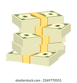 Stack of dollar bills illustration in a clean, simple design.