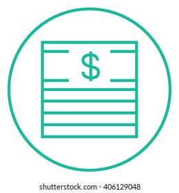 Stack of dollar bills line icon.