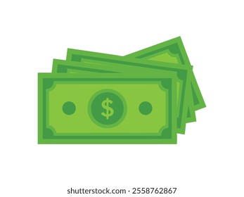 Stack of Dollar Bills Vector Illustration - Money and Finance Icon.