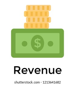 Stack of dollar money depicting business revenue 