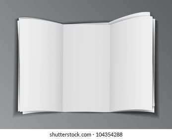 Stack of the empty booklets over grey background