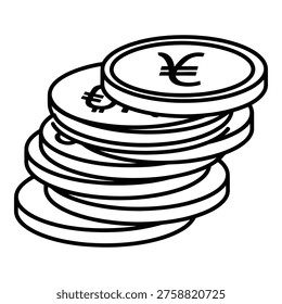 Stack of Euro currency coins