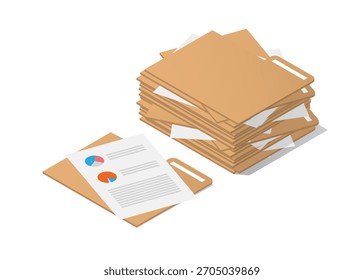 Stack of files and documents stock illustration