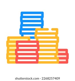 stack finance currency color icon vector. stack finance currency sign. isolated symbol illustration