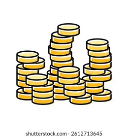 stack finance currency color icon vector. stack finance currency sign. isolated symbol illustration