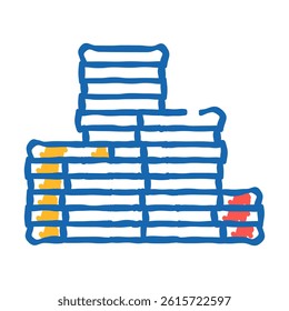 stack finance currency doodle icon sketch vector. stack finance currency sign. isolated symbol illustration