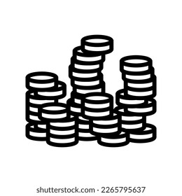 stack finance currency line icon vector. stack finance currency sign. isolated contour symbol black illustration