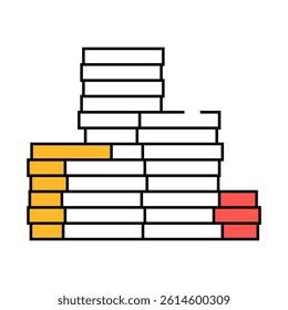 stack finance currency line icon vector. stack finance currency sign. isolated symbol illustration