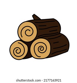 Stack of firewood simple vector design isolated on white background