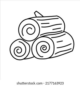 Stack of firewood simple vector design isolated on white background