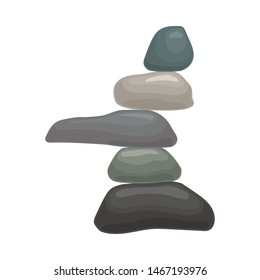 Stack of five stones. Vector illustration on white background.