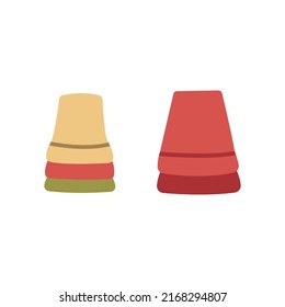 Stack of flower pots turned upside down. Empty pots. Colorful vector isolated illustration hand drawn. Gardening, houseplant care