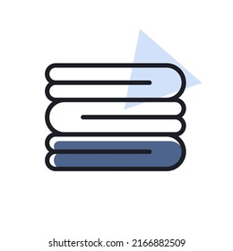 Stack of folded bath towels or napkins vector icon. Hotel sign. Graph symbol for travel and tourism web site and apps design, logo, app, UI