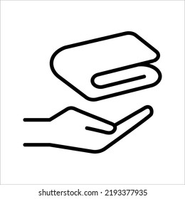 Stack of folded bath towels or napkins vector icon on white background. eps 10