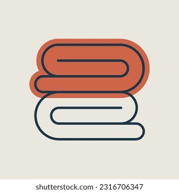 Pila de toallas de baño plegadas o icono vectorial de servilletas. Señal del hotel. Símbolo gráfico del sitio web de viajes y turismo y diseño de aplicaciones, logotipo, aplicación, interfaz de usuario