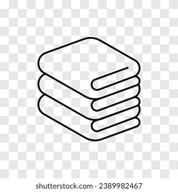 Stack of folded bath towels or napkins vector line icon for apps and websites