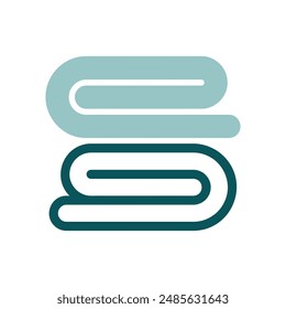 Stack of folded bath towels or napkins vector icon. Hotel sign. Graph symbol for travel and tourism web site and apps design, logo, app, UI