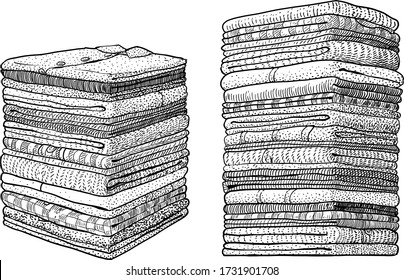 Stack folded illustration 