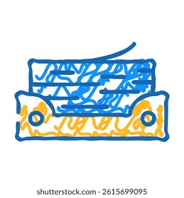 stack folded paper towels doodle icon sketch vector. stack folded paper towels sign. isolated symbol illustration