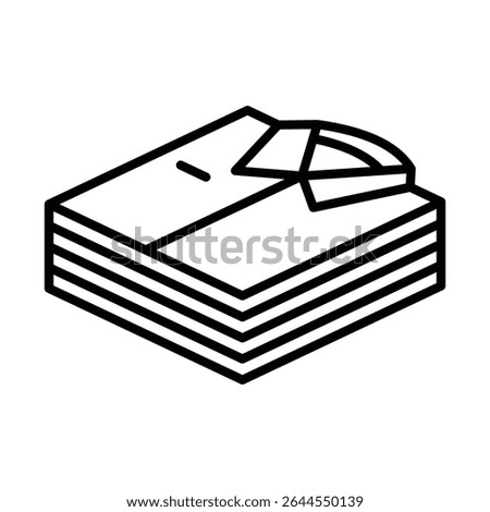 Stack of folded shirts icon outline set sign
