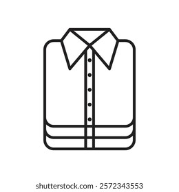 Stack of folded shirts icon Vector flat thin line illustration